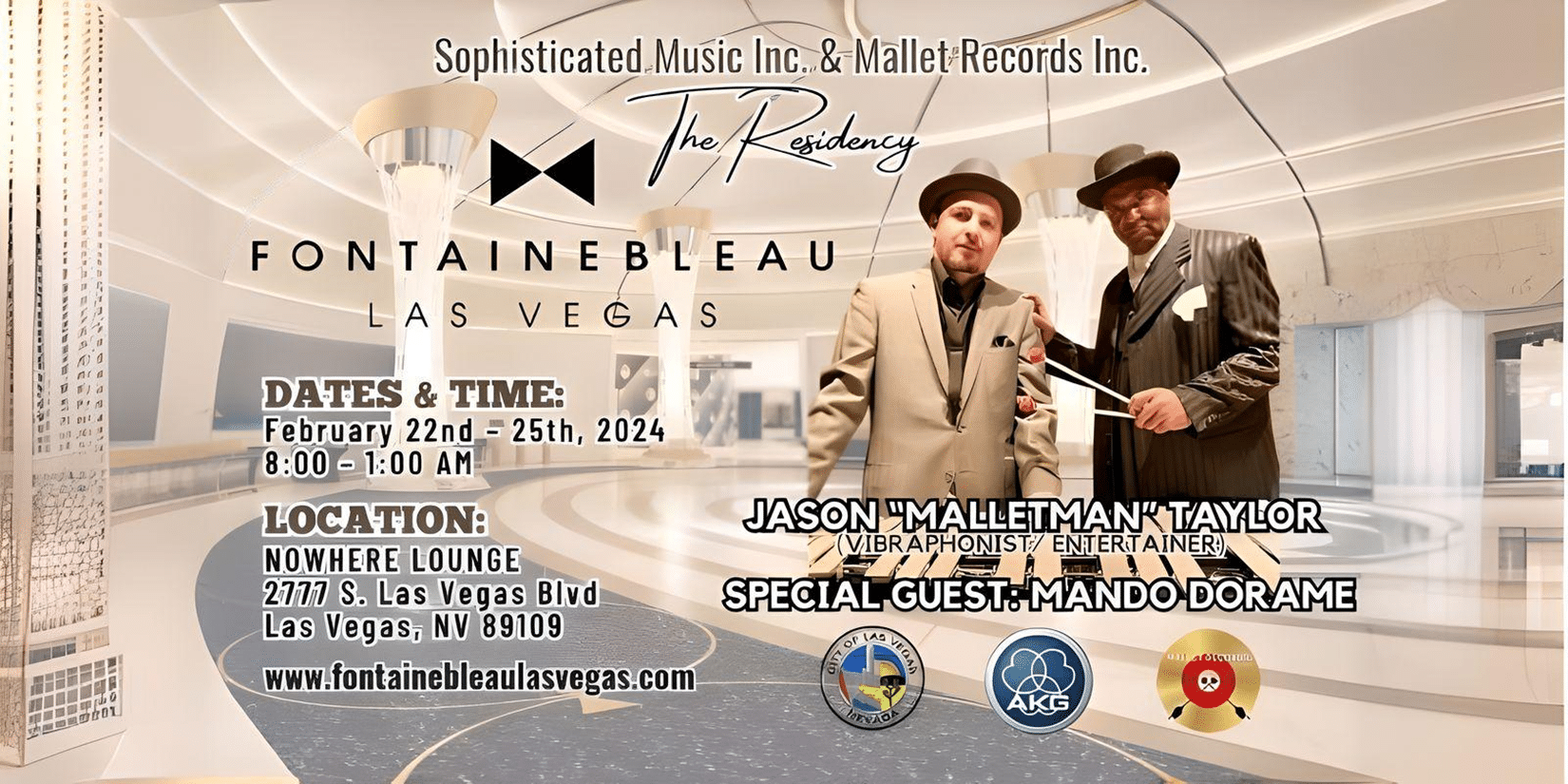 Lionel Hampton's Protégé, Jason Malletman Taylor, Returns to the Fontainebleau Las Vegas February 22nd to the 25th