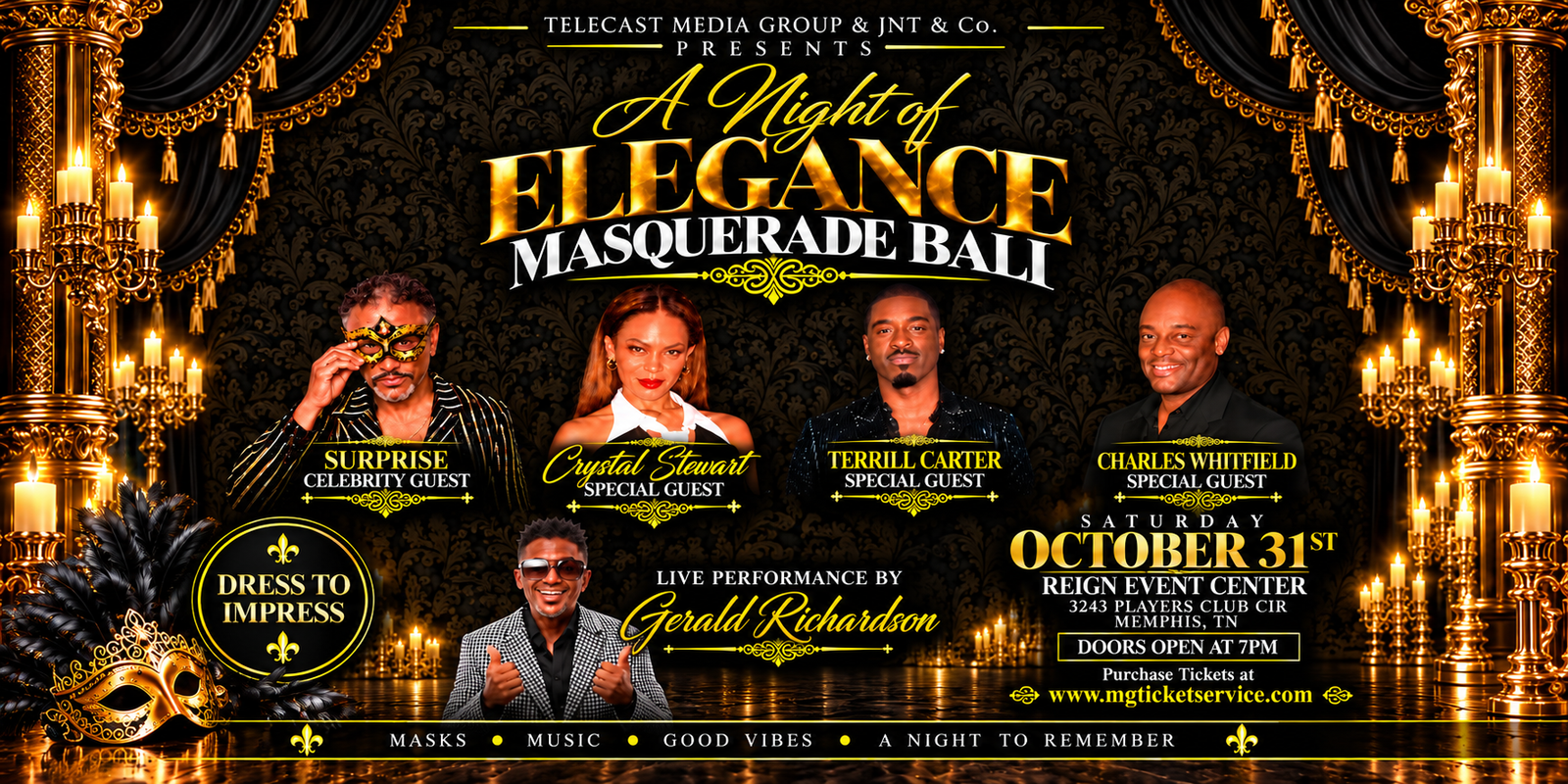 Michael Dockery’s Telecast Media Group & JNT & Co. Bring “A Night of Elegance” Masquerade Ball to Memphis